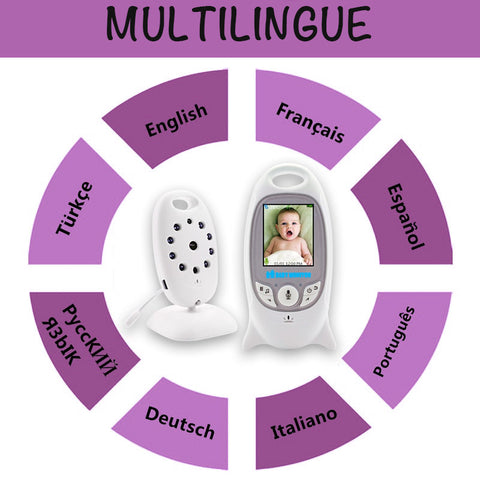 Moniteur vidéo de surveillance pour bébé multilingue