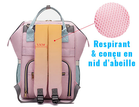 Maternity diaper backpack with breathable and comfortable shoulder straps