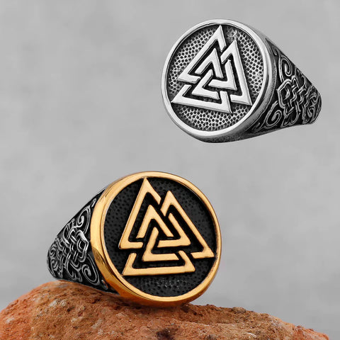 viking valknut ring