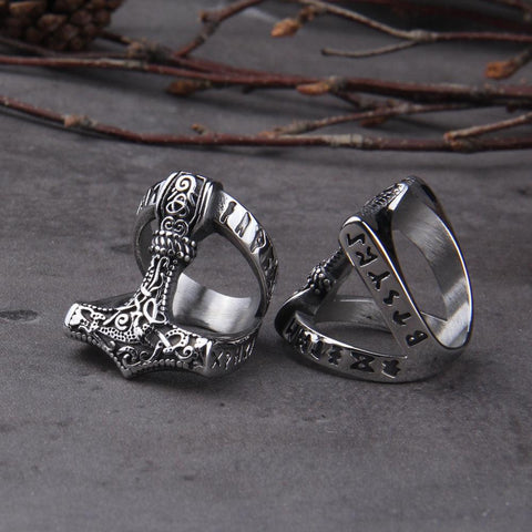 viking thor hammer mjolnir ring