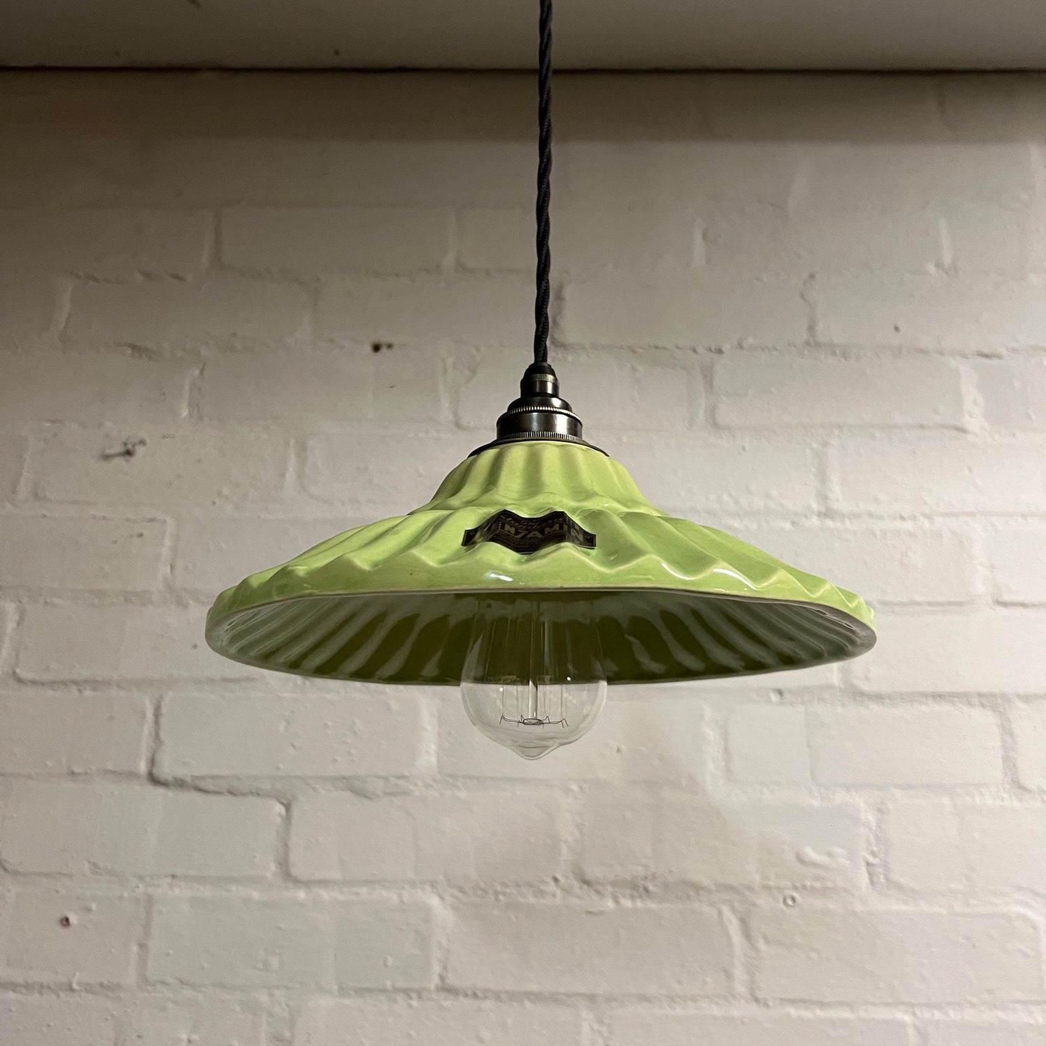 Lenwade ~ Lime Green Ceramic Shade Light Ceiling Dining Room Kitchen Table Vintage Edison Filament Lamps Pendant Bar 10 Inch