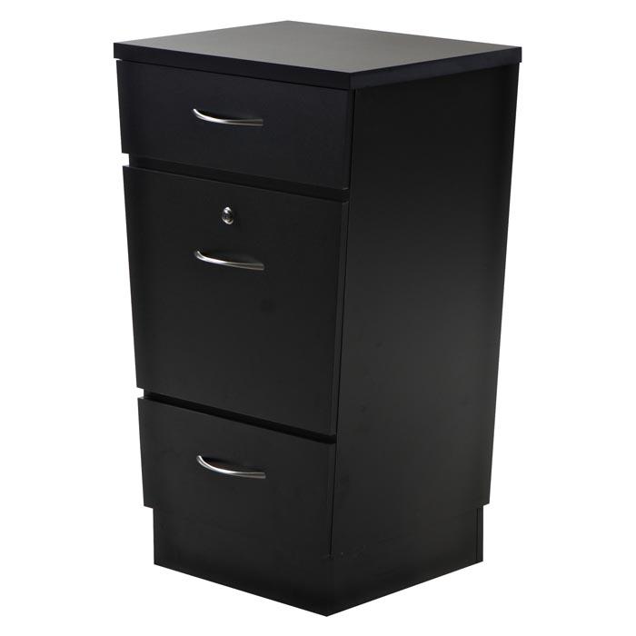 Phoenix Salon Cabinet With Three Drawers Black Salon Guys