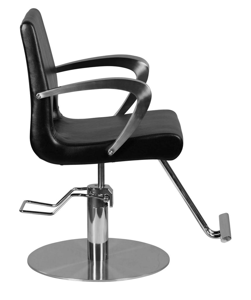 Shipp Chrome Handle Hair Salon Styling Chair With Round Base T