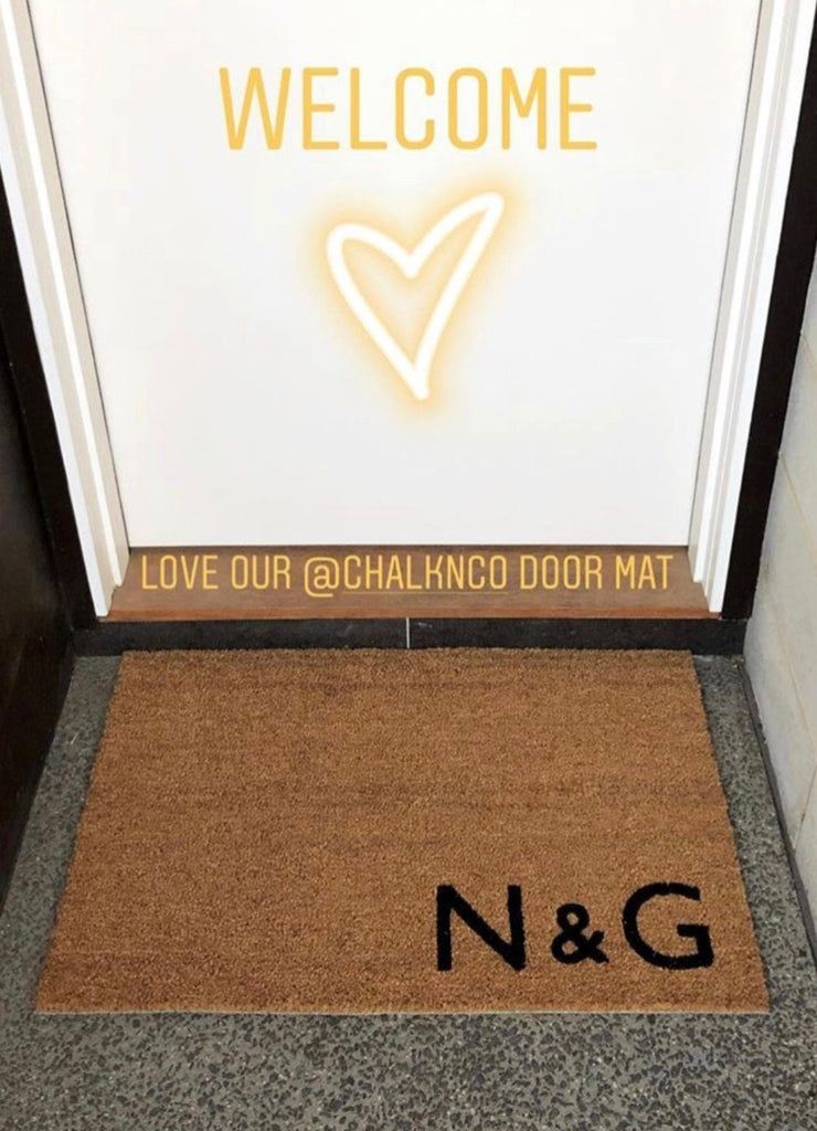 Initial Doormat Personalised Chalk Co