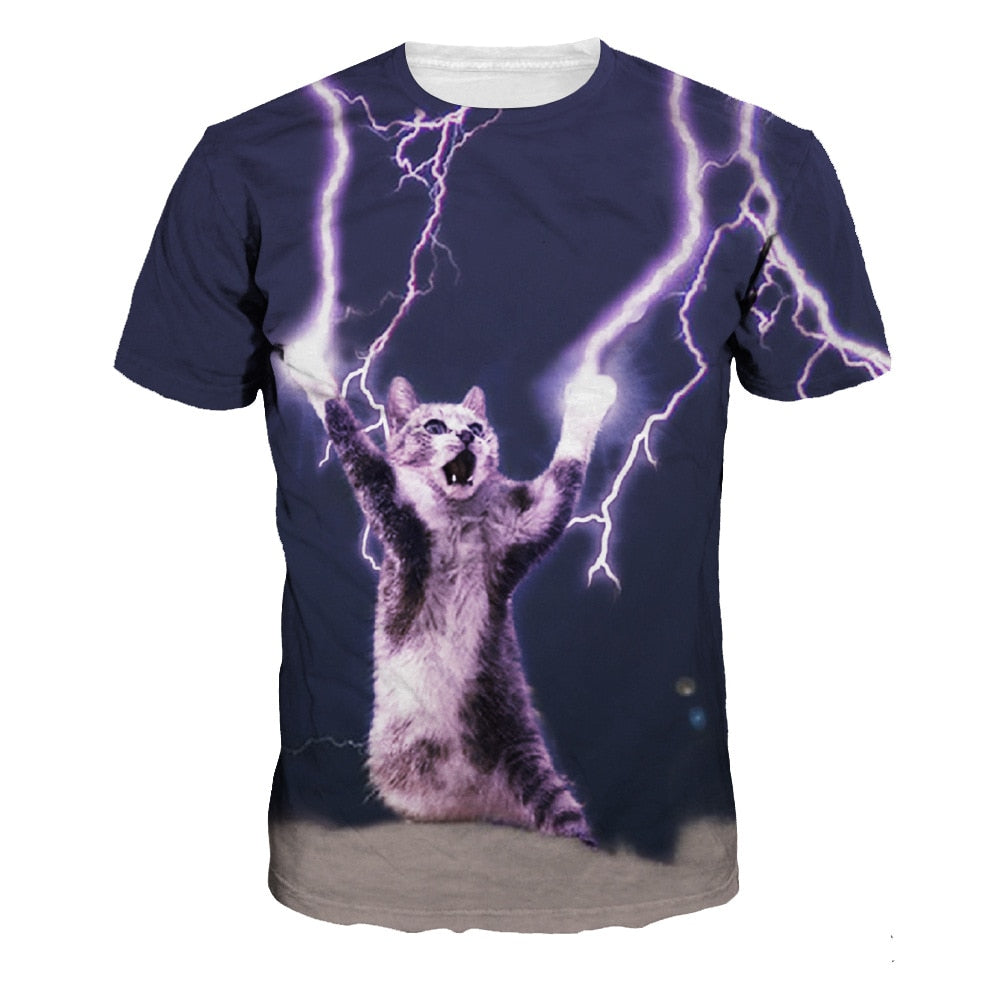Lightning Cat T-shirt - Only Cat Shirts