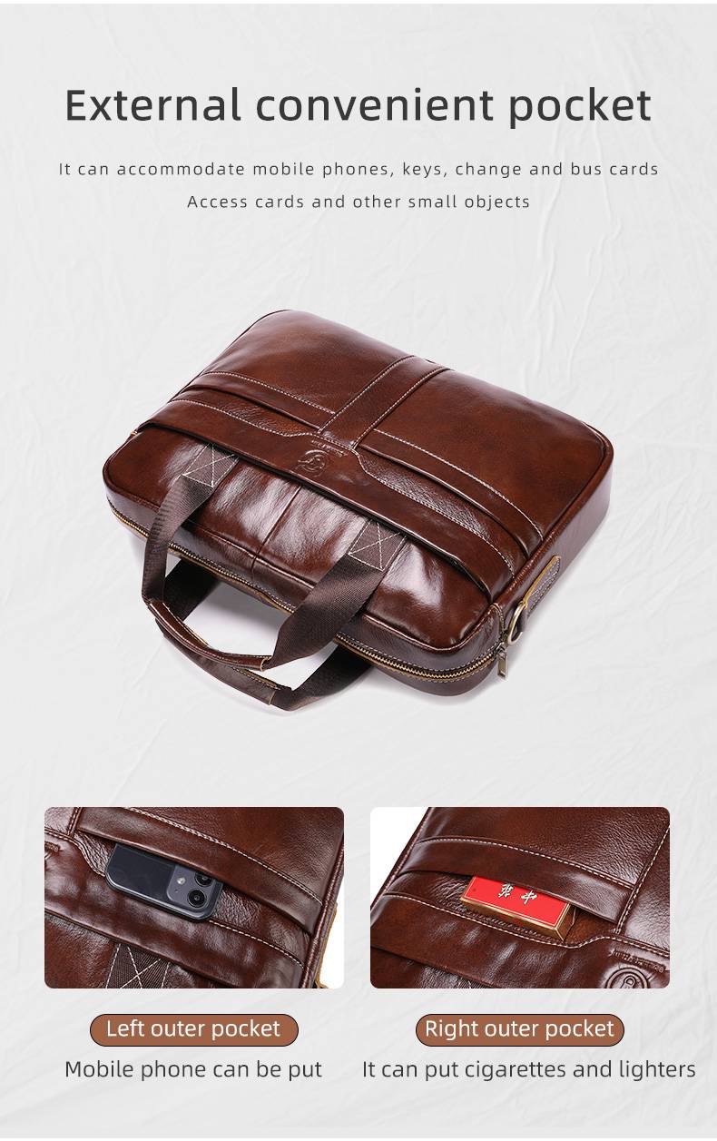 BULLCAPTAIN Leather Briefcase