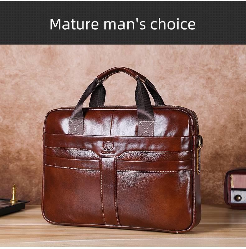 BULLCAPTAIN Leather Briefcase