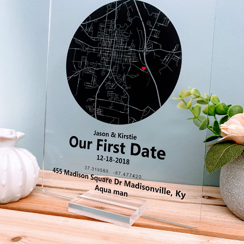 First date Plaque | Anniversary gift | Chicsigns.ca