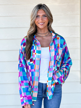 Tatum Plaid Oversized Blouse