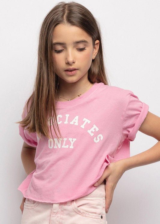 Girls Associates Only Pink College T-shirt from 9 Years Old