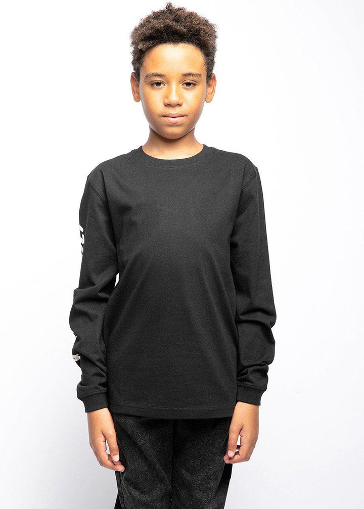 Boys Long Sleeve Slogan T-Shirt Black 9-16 Years | TeenzShop