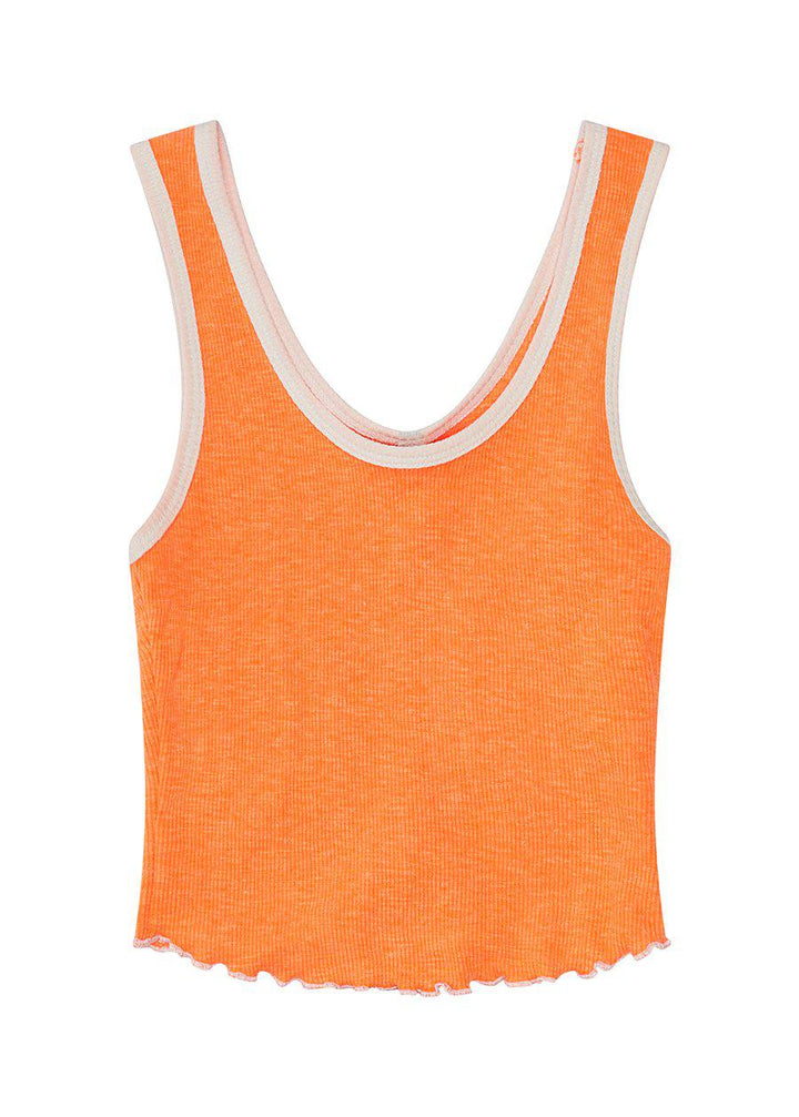 Girls Neon Orange Ribbed Tank Top Sizes From 9 Years Old | TeenzShop