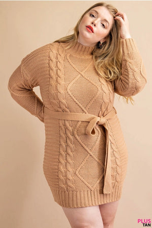 Candace Cable Knit Sweater Dress - daisylace boutique