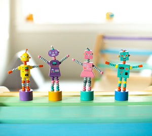 Retro Robot Push Puppets || 4 Options - daisylace boutique
