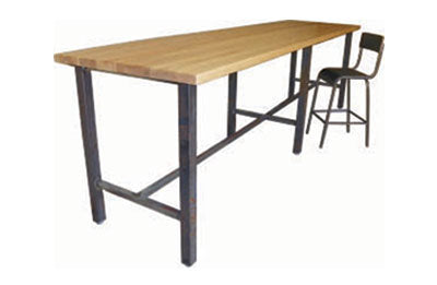 RFD Series Solid Wood Bar Height Community Table with Metal Base –  Restaurant Furniture