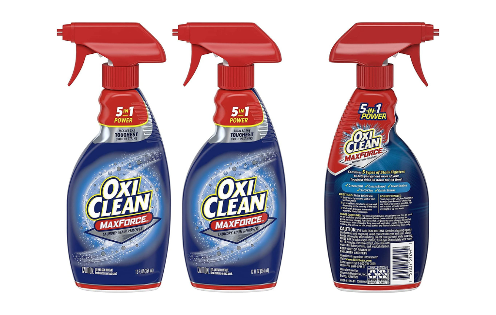 OxiClean Max Force 5 in 1 Power Laundry Stain Remover Spray 12 oz - 2 PK