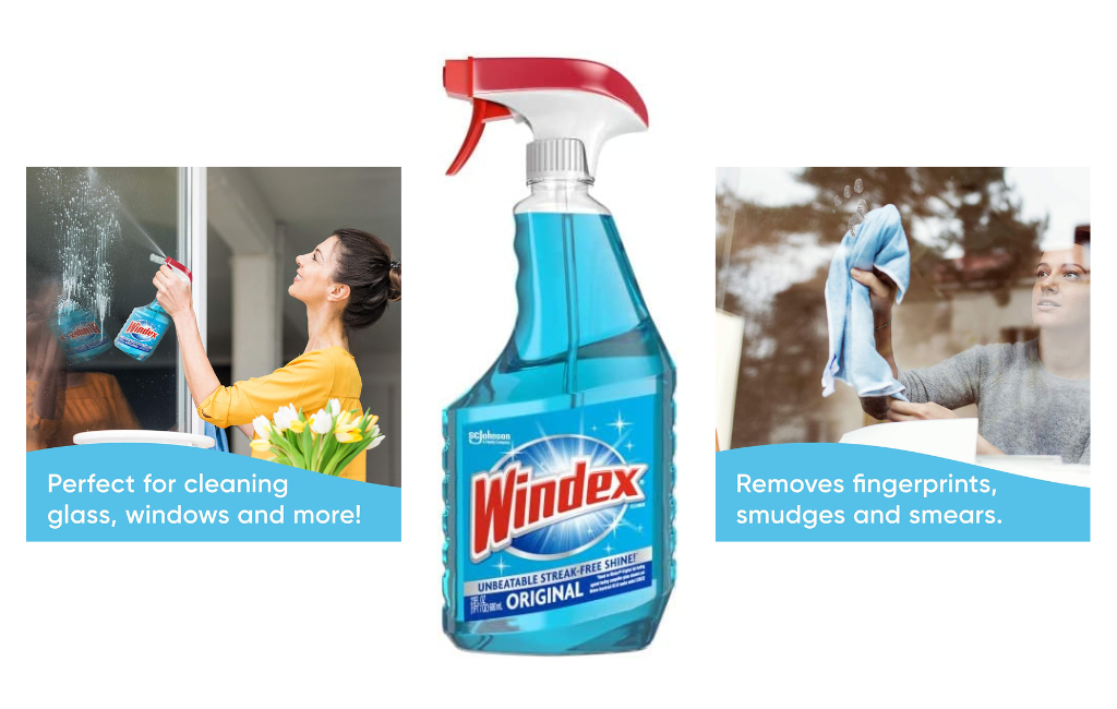 Windex Glass and Window Cleaner Spray Bottle - Bottle Made from 100 Percent Recovered Coastal Plastic - Original Blue 23 fl oz