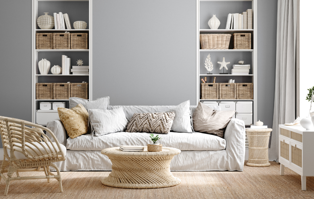 grey gray coastal design style living room furniture