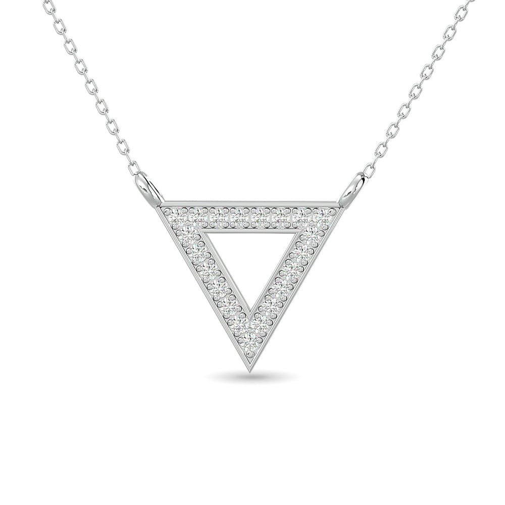 Diamond Triangle Pendant 1/10 CT TW in 10k White Gold