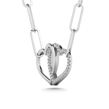 Diamond 1/20 Ct.Tw. Lock and Key Pendant in 925 Silver