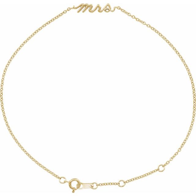 14k Yellow Gold Mrs Bracelet