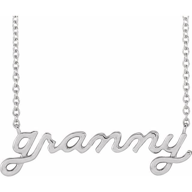 Granny 14k White Gold Necklace Gift