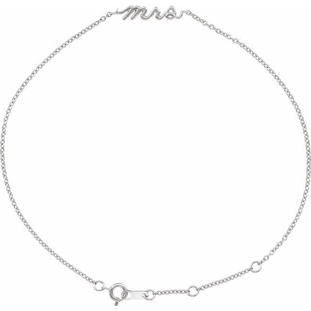 14k White Gold Mrs Bracelet