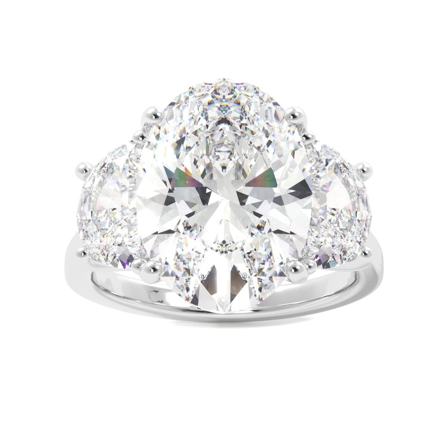 6 Carat Oval Moissanite Engagement Ring