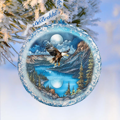 An eagle glass ornament