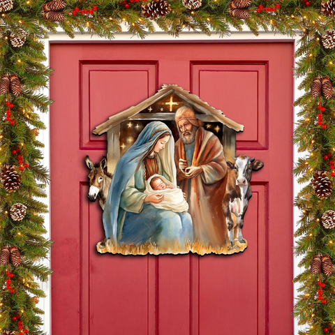 a holiday door décor