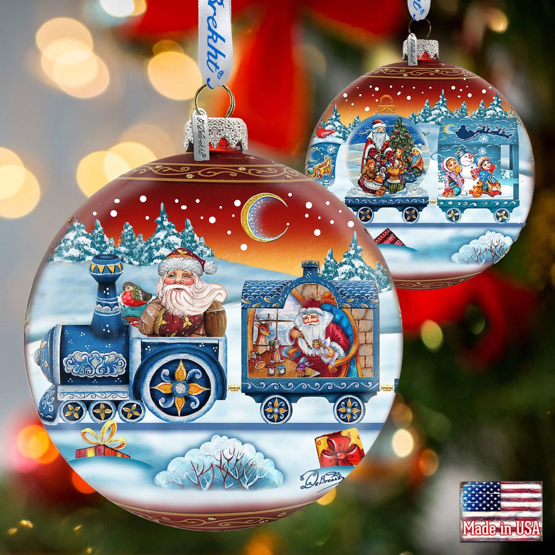 glass train christmas ornament