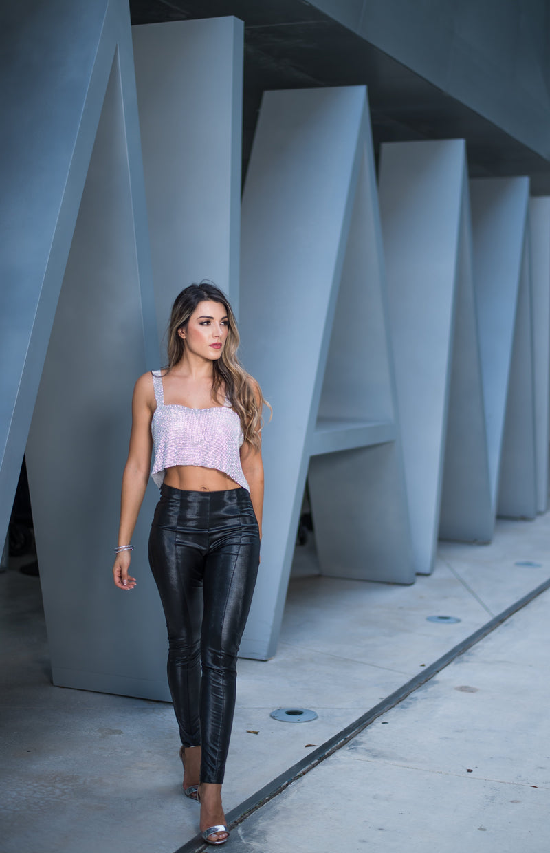 silver mesh crop top