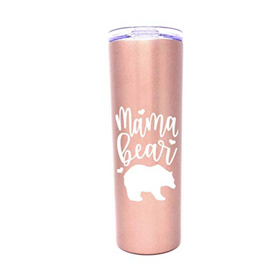 Mama Bear 20 oz Rose Gold Skinny Tumbler for Moms – Brooke & Jess Designs -  2 Sisters Helping You Celebrate Your Favorite People