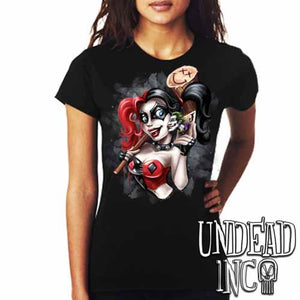 Harley Quinn Joker Kiss Ladies T Shirt