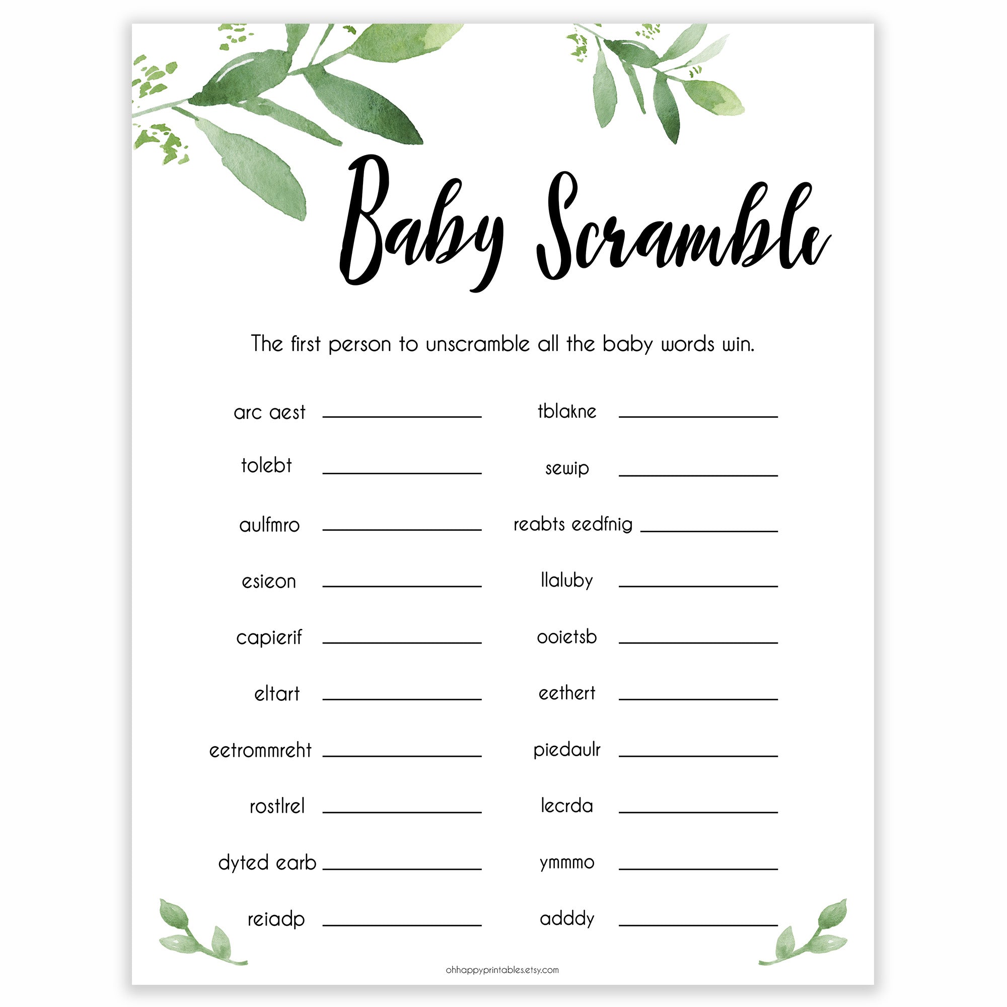 baby scramble printable worksheets 7 free printable spring word