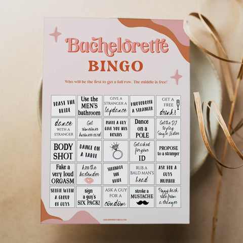 70s RETRO Bachelorette Party Bingo | Shop Printable Bachelorette Games ...