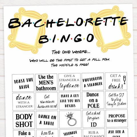 Rose Gold Bachelorette Party Bingo | Friends Printable Games ...