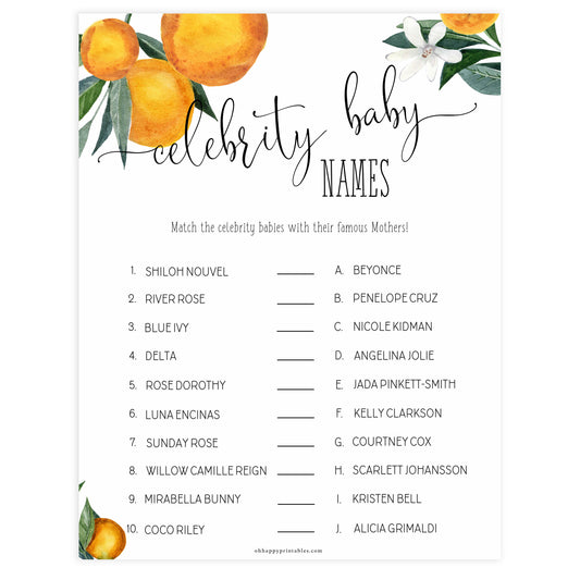 Celebrity Baby Names - Mommy To BEE Printable Baby Games – OhHappyPrintables