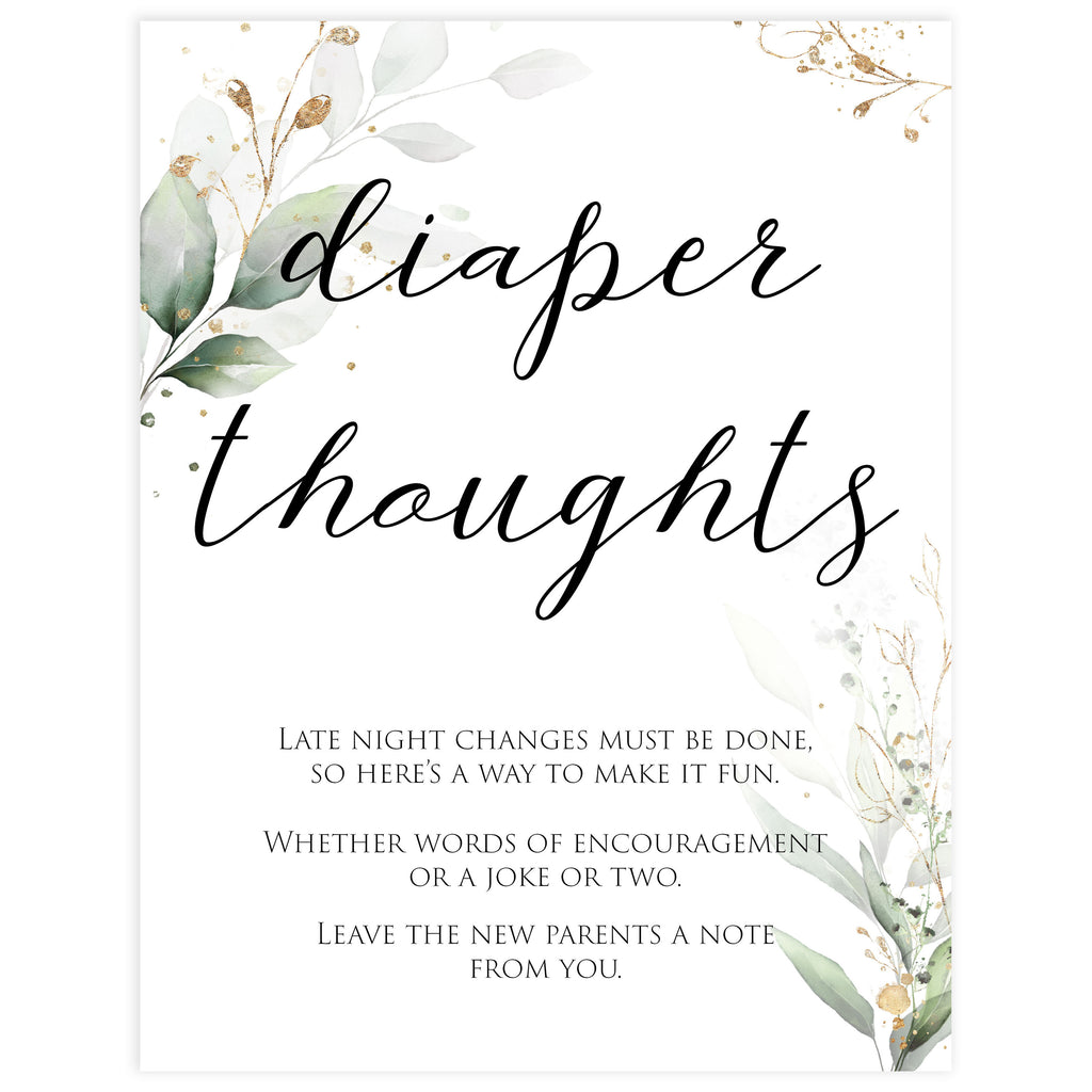 Diaper Thoughts Free Printable