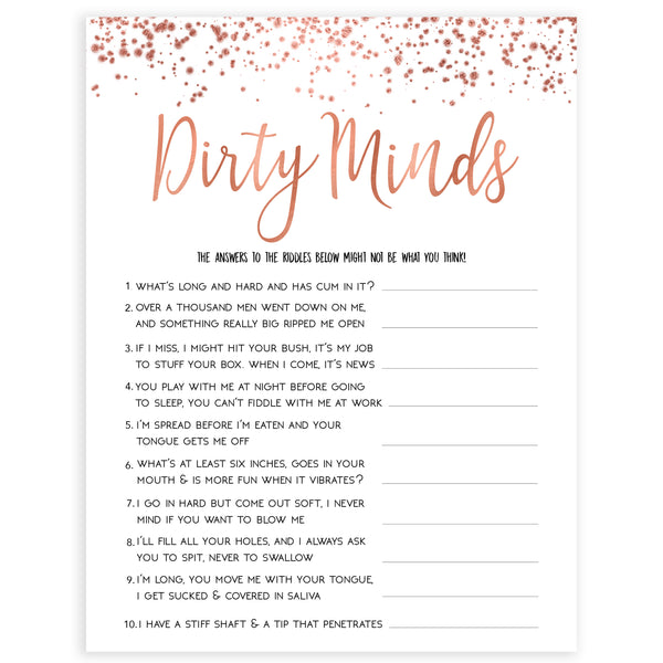 Dirty Minds Bachelorette Game