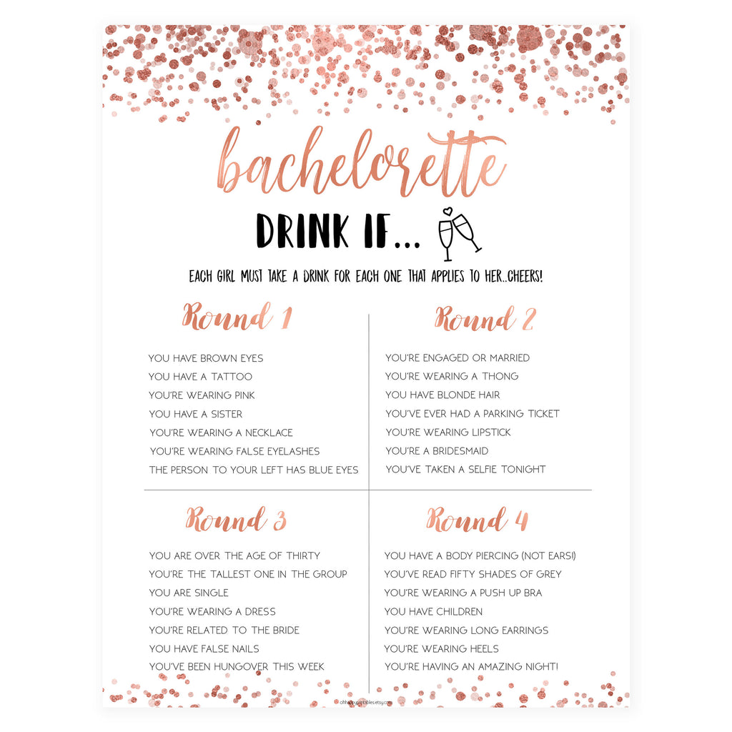 Bachelorette Drink If Game | Shop Bachelorette Printable Games – OhHappyPrintables