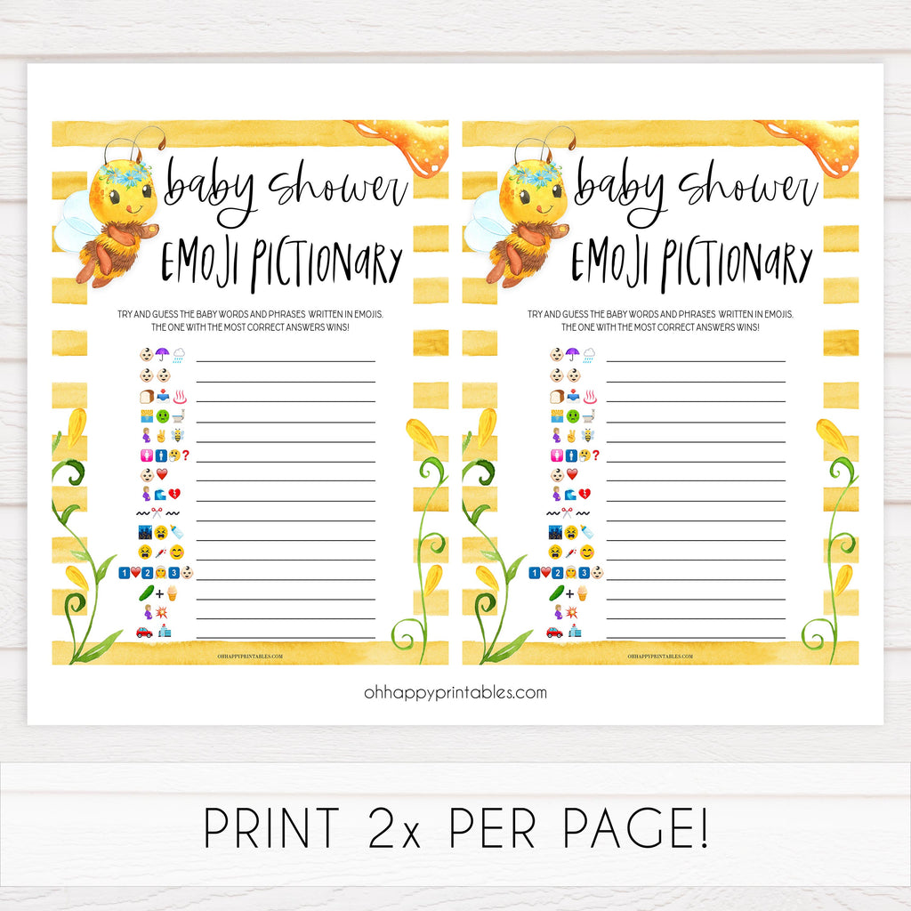 1) Emoji Pictionary - Printable Mommy To BEE Games – OhHappyPrintables