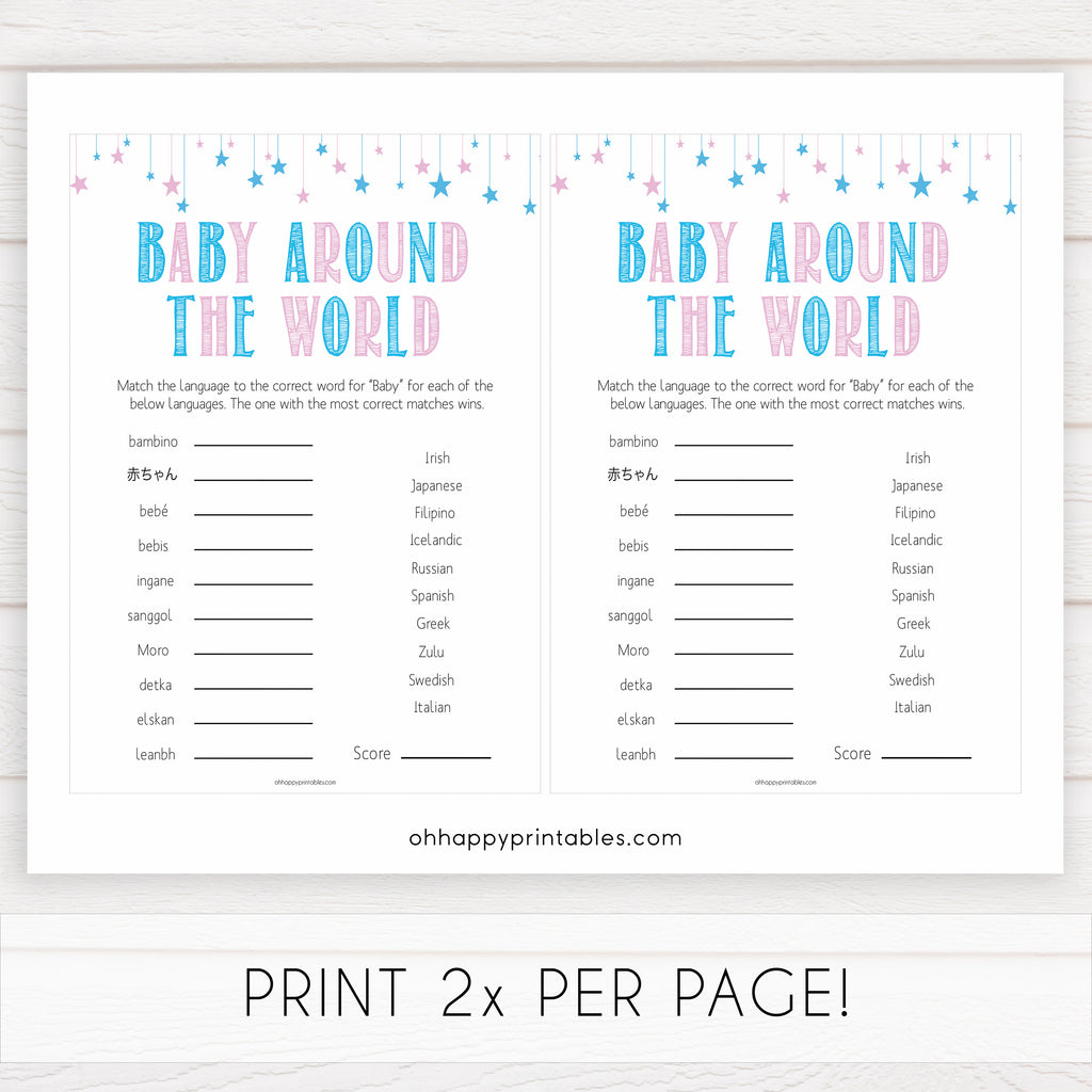 baby around the world baby game gender reveal printable baby games