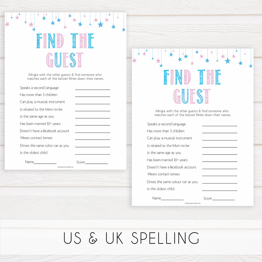 find the guest baby shower games gender reveal printable baby games