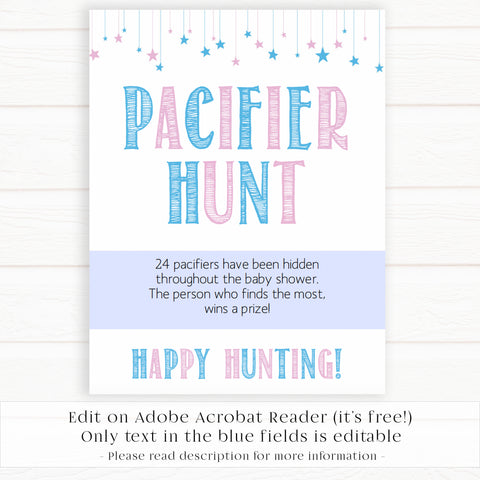 Pacifier Hunt - Gender Reveal Printable Baby Games – OhHappyPrintables