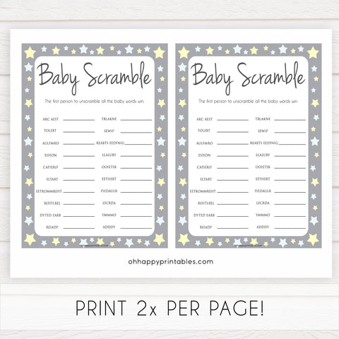 Baby Shower Word Scramble - Printable Baby Shower Games – OhHappyPrintables