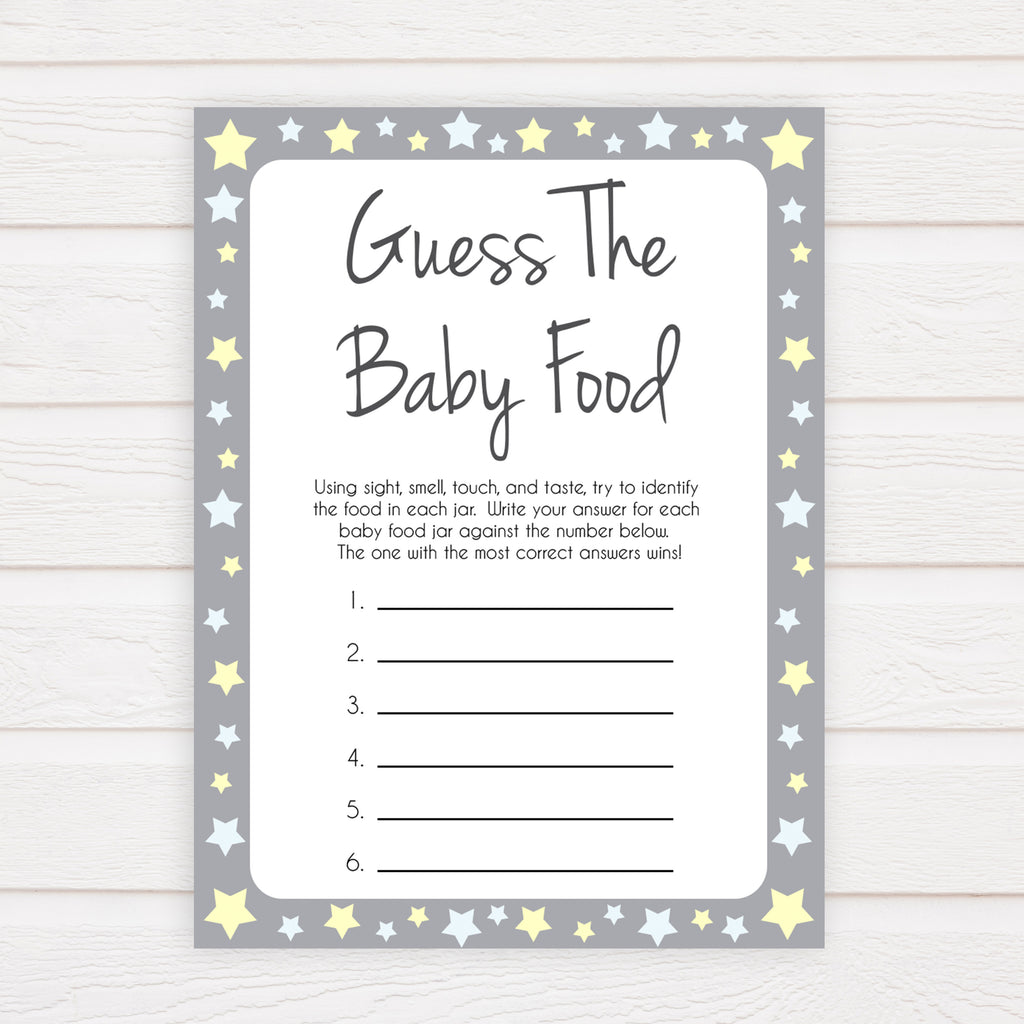Guess The Baby Food Game Template Printable