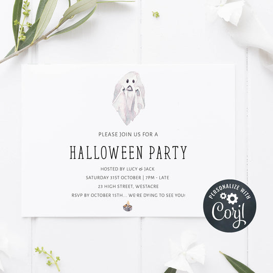 EDITABLE Vintage Halloween Invitation  Halloween Invitations –  OhHappyPrintables