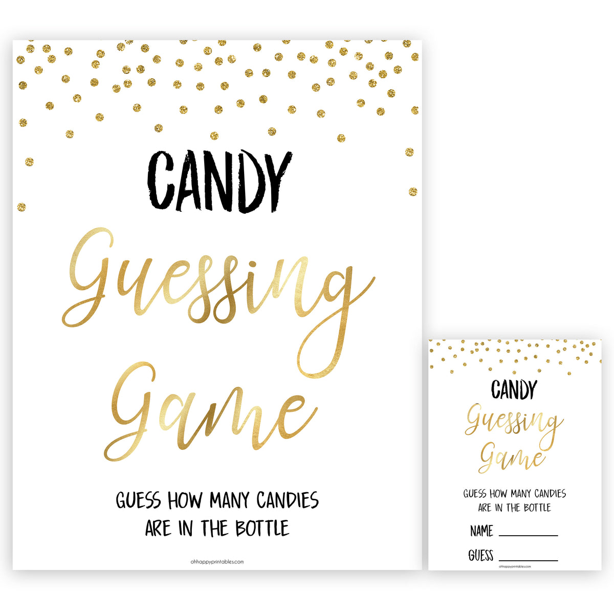 Printable Candy Jar Guessing Game Template