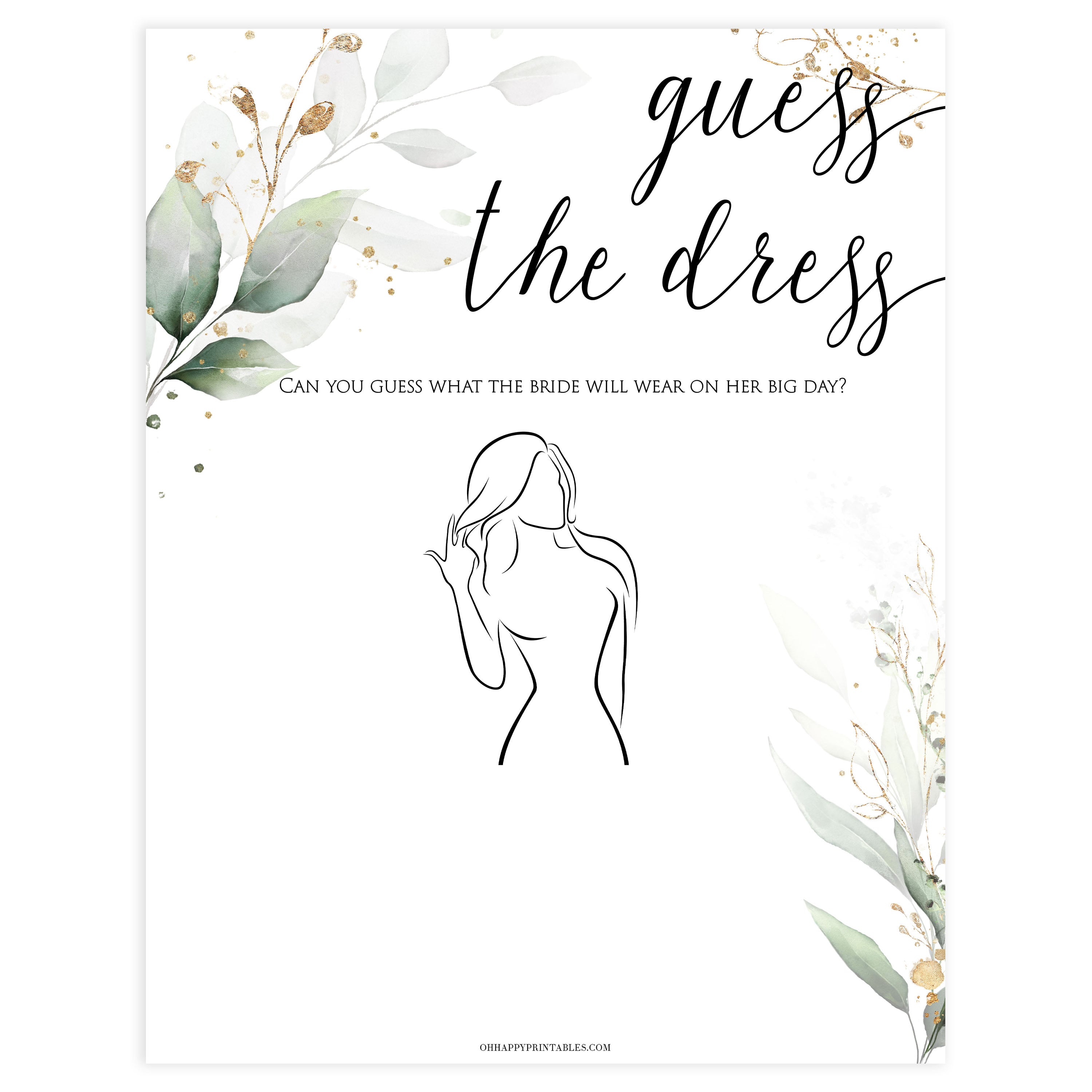 Free Printable Guess The Dress - Printable World Holiday